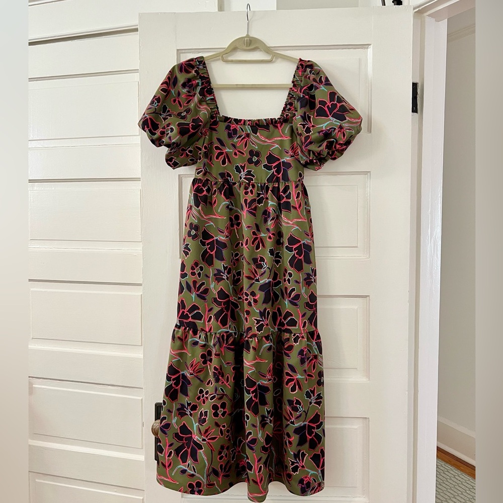 Crosby Olive and Pink Floral dress